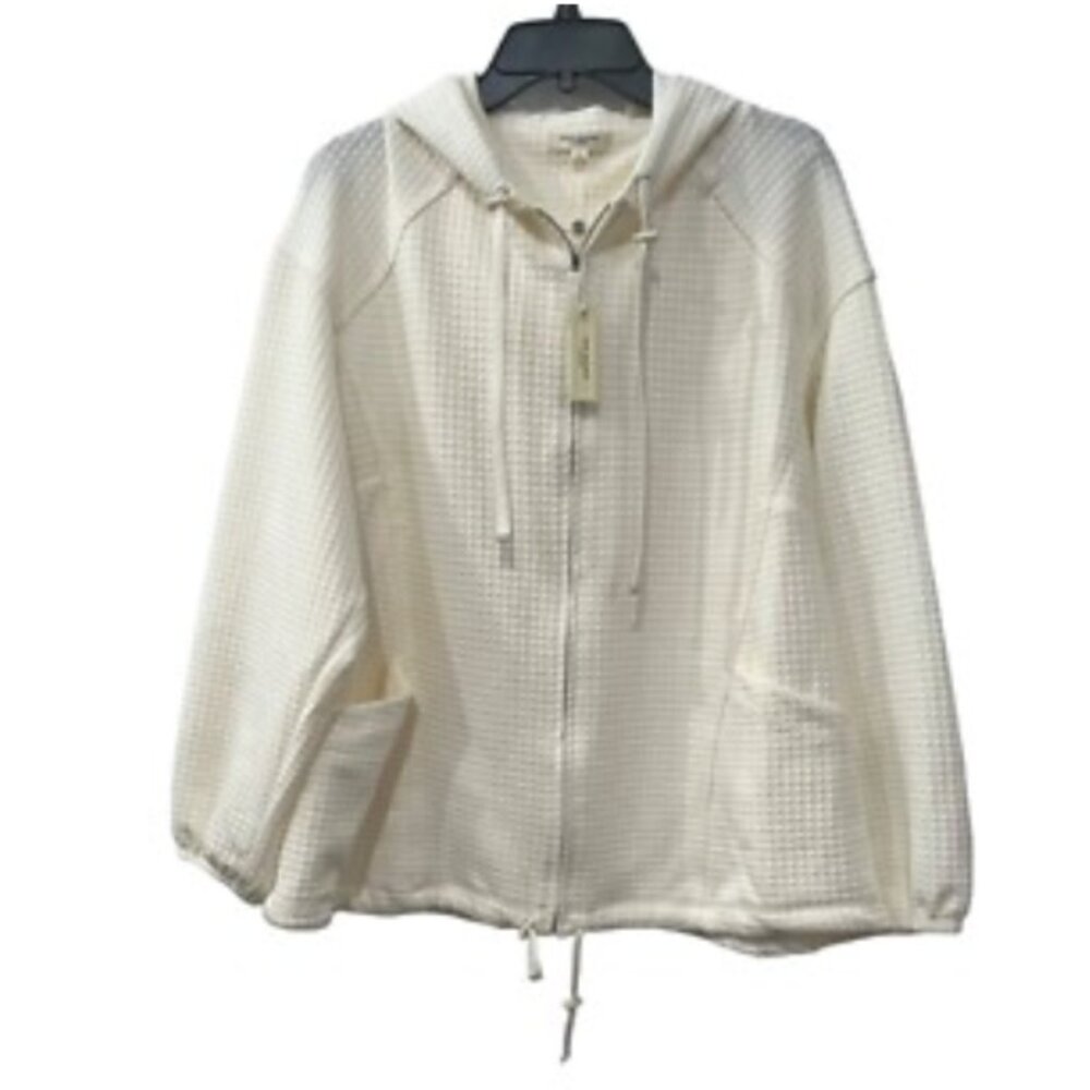 Max Studio Ivory Zip-Up Hoodie